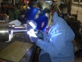 Welding a flange onto a stainless steel vessel-1